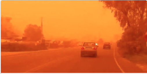 Sahara dust in Crete, Greece